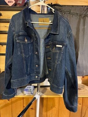 Calvin Klein Dark Indigo Denim Jacket with Contrast Stitching